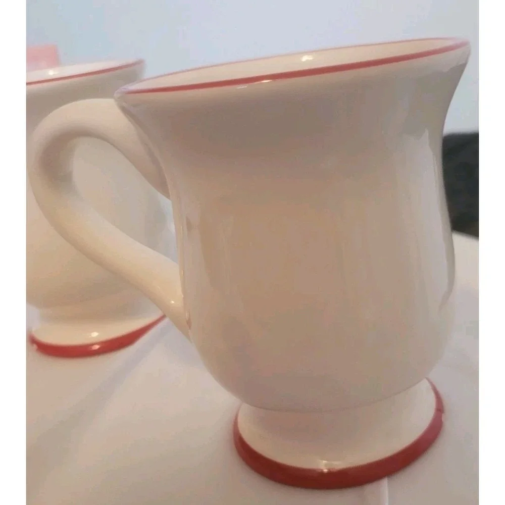 Williams Sonoma Discontinued Snowmen Chef Mug Set‎ of 2 Red Apron Coffee Cups